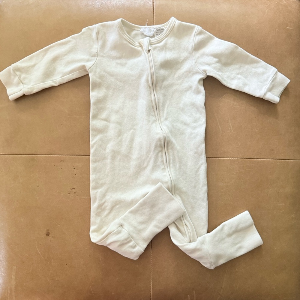 Jamie Kay Cream Zipper Footless One-Piece
